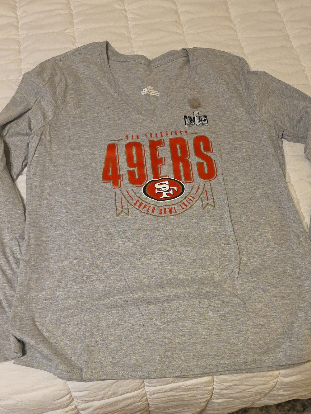 NFL Gray Tee with Red and Gold Super Bowl LVII Accents